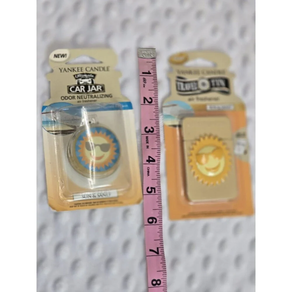 Sun & Sand Travel Tin Lot Of 2 Air Freshener Yankee Candle New Car Jar Set Scent